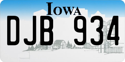 IA license plate DJB934