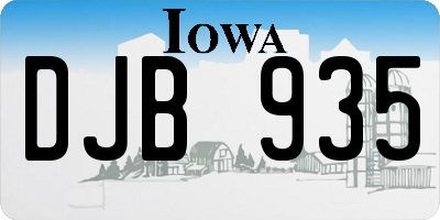 IA license plate DJB935