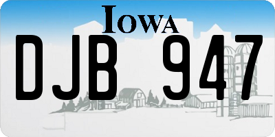 IA license plate DJB947