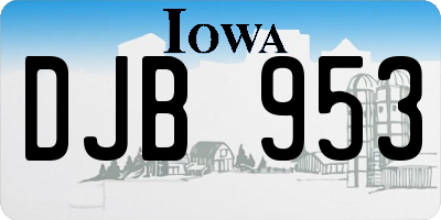 IA license plate DJB953