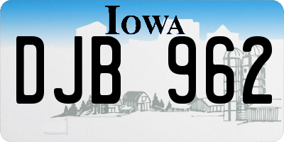 IA license plate DJB962