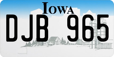 IA license plate DJB965