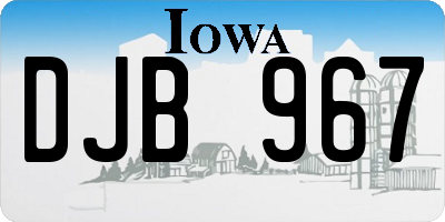 IA license plate DJB967