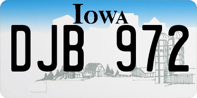 IA license plate DJB972