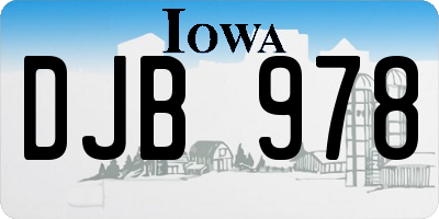 IA license plate DJB978