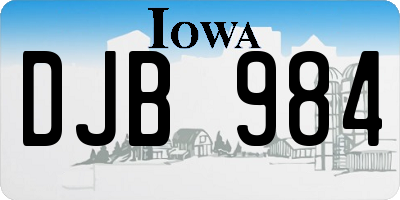 IA license plate DJB984