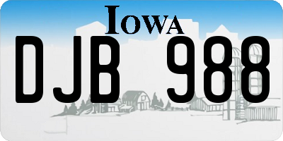 IA license plate DJB988