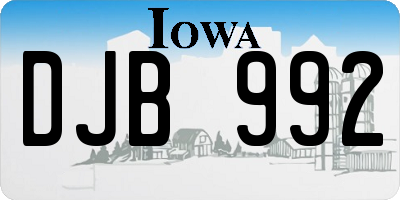 IA license plate DJB992