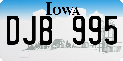 IA license plate DJB995