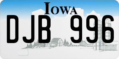 IA license plate DJB996