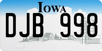 IA license plate DJB998