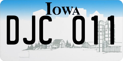 IA license plate DJC011