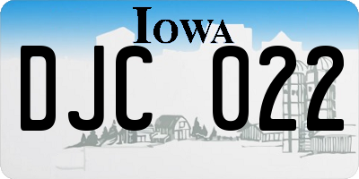 IA license plate DJC022