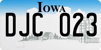 IA license plate DJC023