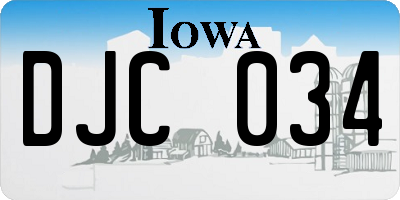 IA license plate DJC034