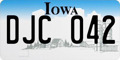 IA license plate DJC042