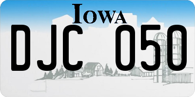 IA license plate DJC050