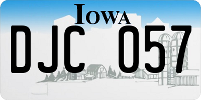 IA license plate DJC057