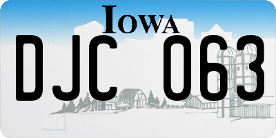 IA license plate DJC063