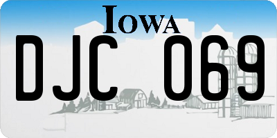 IA license plate DJC069