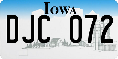 IA license plate DJC072