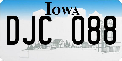 IA license plate DJC088