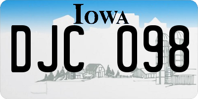IA license plate DJC098