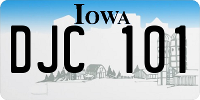 IA license plate DJC101