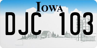 IA license plate DJC103