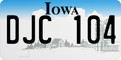 IA license plate DJC104