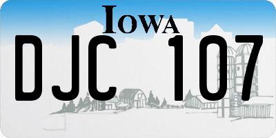 IA license plate DJC107