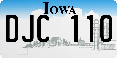 IA license plate DJC110