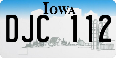 IA license plate DJC112