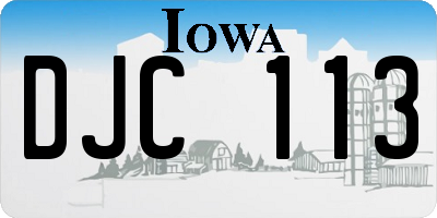 IA license plate DJC113