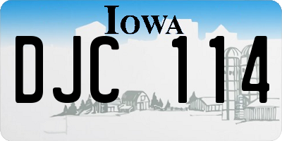 IA license plate DJC114