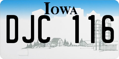 IA license plate DJC116