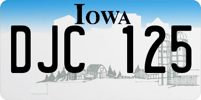 IA license plate DJC125