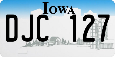 IA license plate DJC127
