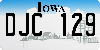 IA license plate DJC129