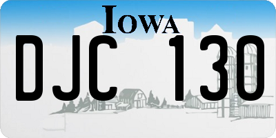 IA license plate DJC130