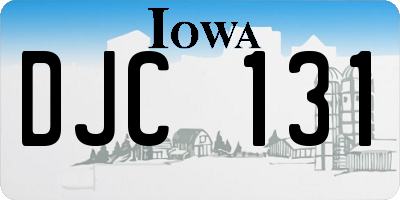 IA license plate DJC131