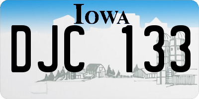 IA license plate DJC133