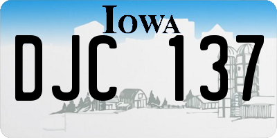 IA license plate DJC137