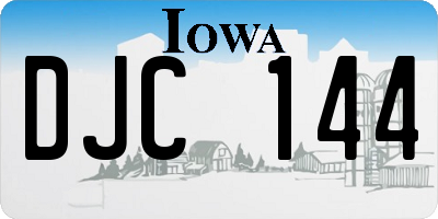 IA license plate DJC144