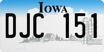 IA license plate DJC151