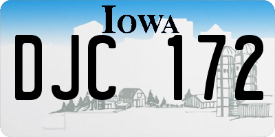 IA license plate DJC172
