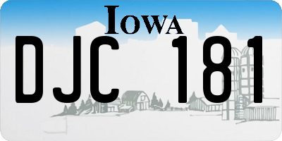 IA license plate DJC181