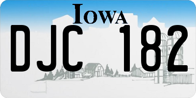 IA license plate DJC182