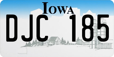 IA license plate DJC185