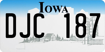 IA license plate DJC187
